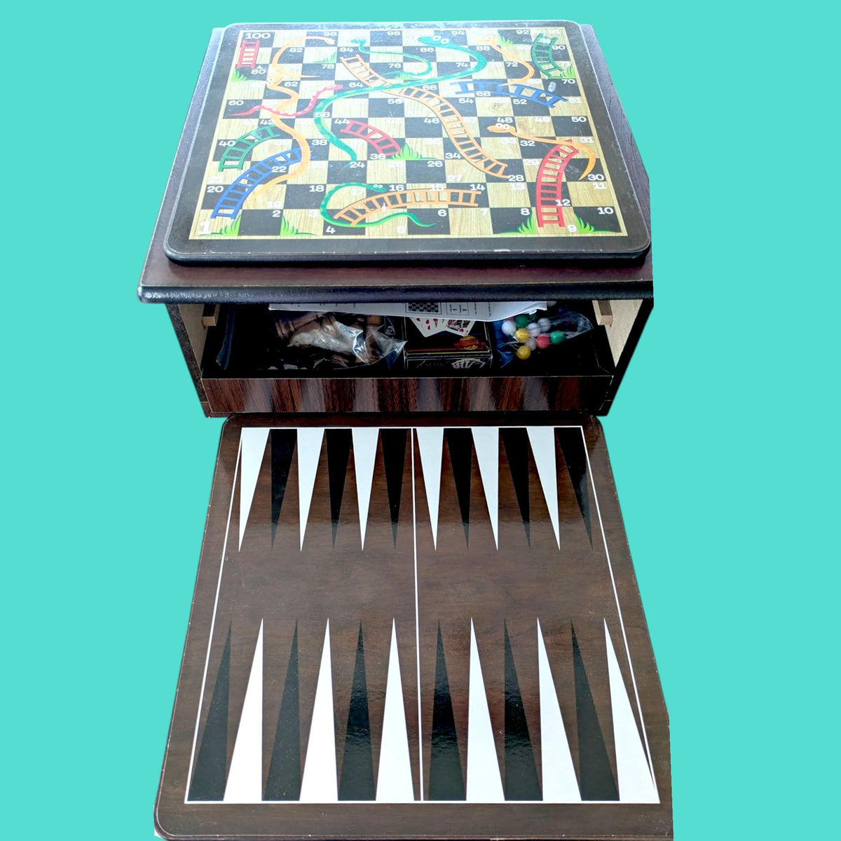 Wooden Board Games Compendium: Chess, Ludo, Snakes and Ladders