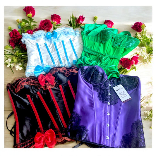 Medium Boned Corset: Lace-Up Gothic Fancy Dress