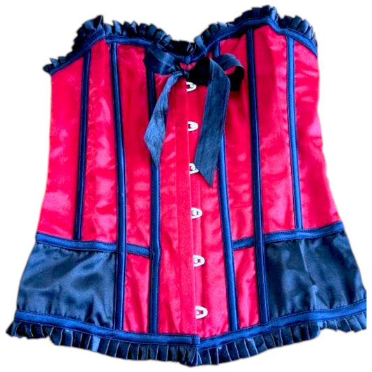 Small Boned Corset: Red & Black, Gothic Lace-Up, Hourglass