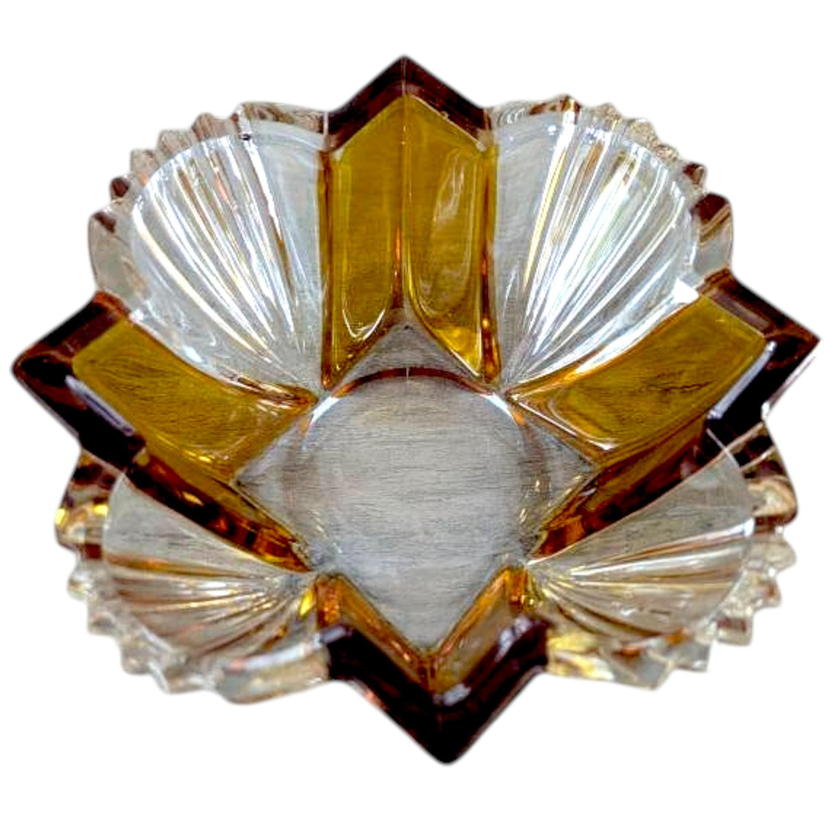 Vintage Amber Glass, Vanity Set: Shabby Chic Candlesticks & Tray