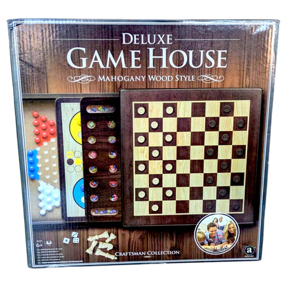 Wooden Board Games Compendium: Chess, Ludo, Snakes and Ladders
