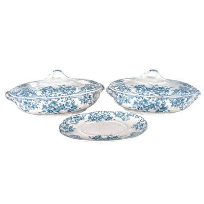 Vintage Blue & White Floral Tureen: A Cross Stirling English China
