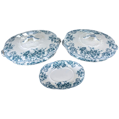 Vintage Blue & White Floral Tureen: A Cross Stirling English China