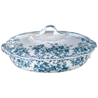 Vintage Blue & White Floral Tureen: A Cross Stirling English China