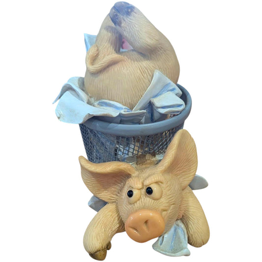 Vintage Piggin Figurines  – Boxed Cute Pig Ornaments ,Loved Up, Basket Case, Birthdays