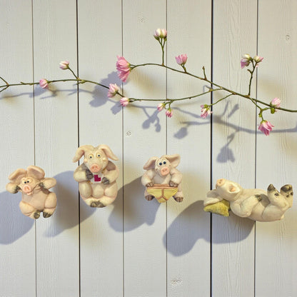 Vintage Piggin Figurines  – Boxed Cute Pig Ornaments, Pants, Learners, Snoring, Childish