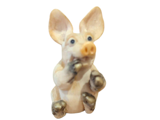 Vintage Piggin Figurines  – Boxed Cute Pig Ornaments, Petrified, Dreams, Sunburn, Stress, Sweetie