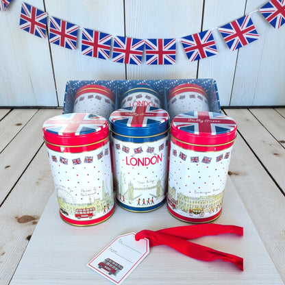 Union Jack Canisters: London Storage Tins - Shabby Chic