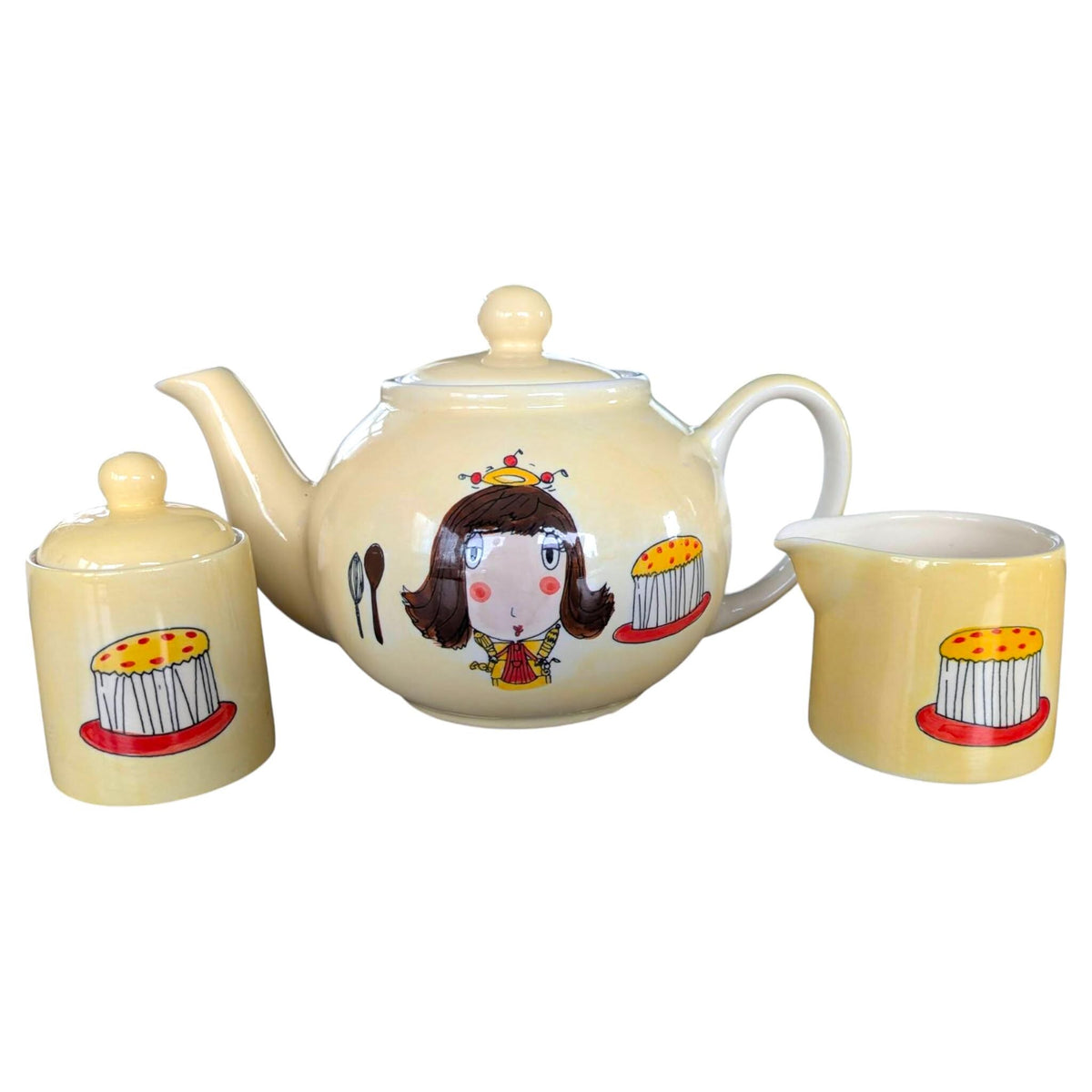 Whittard of Chelsea, Domestic Goddess, Hand Painted Tea Set for Two