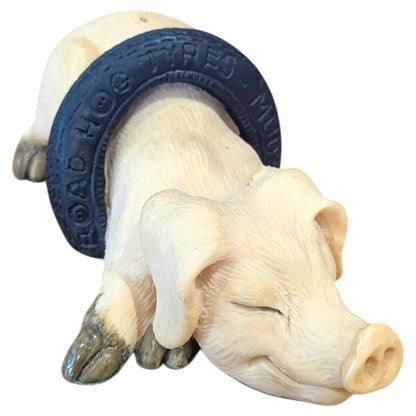 Vintage Piggin Figurines  – Boxed Cute Pig Ornaments, Tired, Stubborn, Holidays, Crackers