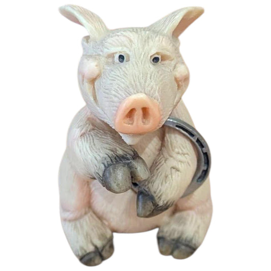 Vintage Piggin Figurines  – Boxed Cute Pig Ornaments, Hero, Bills, High Flyer, Good Luck, Relax, Parties