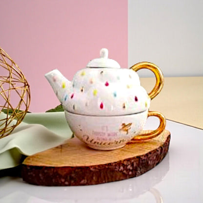 Unicorn Tea for One Set: Stacking Teapot & Cup