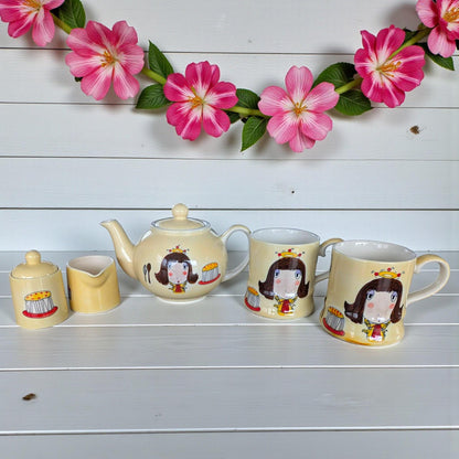 Whittard of Chelsea, Domestic Goddess, Hand Painted Tea Set for Two