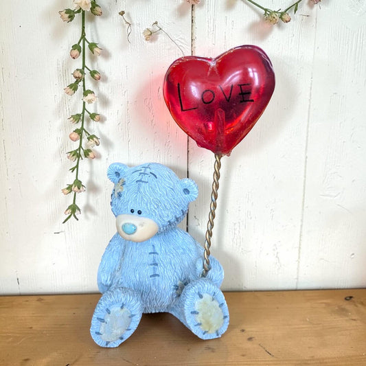 Me to You Tatty Teddy Love Balloon Ornament – Collectable Blue Nose Bear Figurine – Romantic Gift