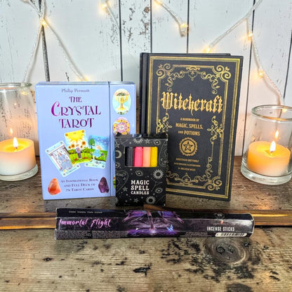 Witchcraft Starter Kit Bundle – Tarot Deck, Spell Book, Candles & Incense | Preloved Pagan Gift Set