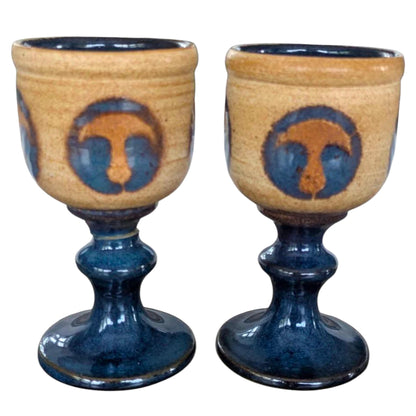 Vintage Laugharne Pottery Decanter and Goblets Set – Handmade Welsh Studio Pottery Stoneware Drinks Set