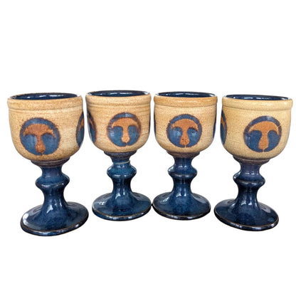 Vintage Laugharne Pottery Decanter and Goblets Set – Handmade Welsh Studio Pottery Stoneware Drinks Set