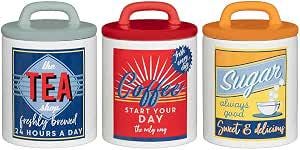 Retro Kitchen Canisters, Tea Coffee Sugar Jars, Vintage Style
