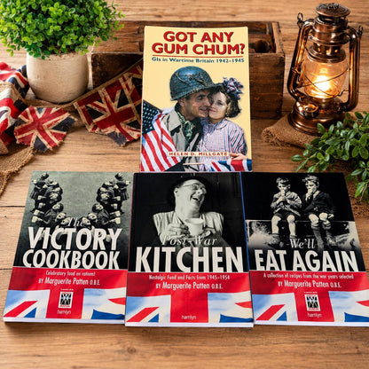 WW2 Wartime Book Collection | Victory Cookbook, Post-War Kitchen, We'll Eat Again & Got Any Gum Chum | Vintage Style Recipe Books