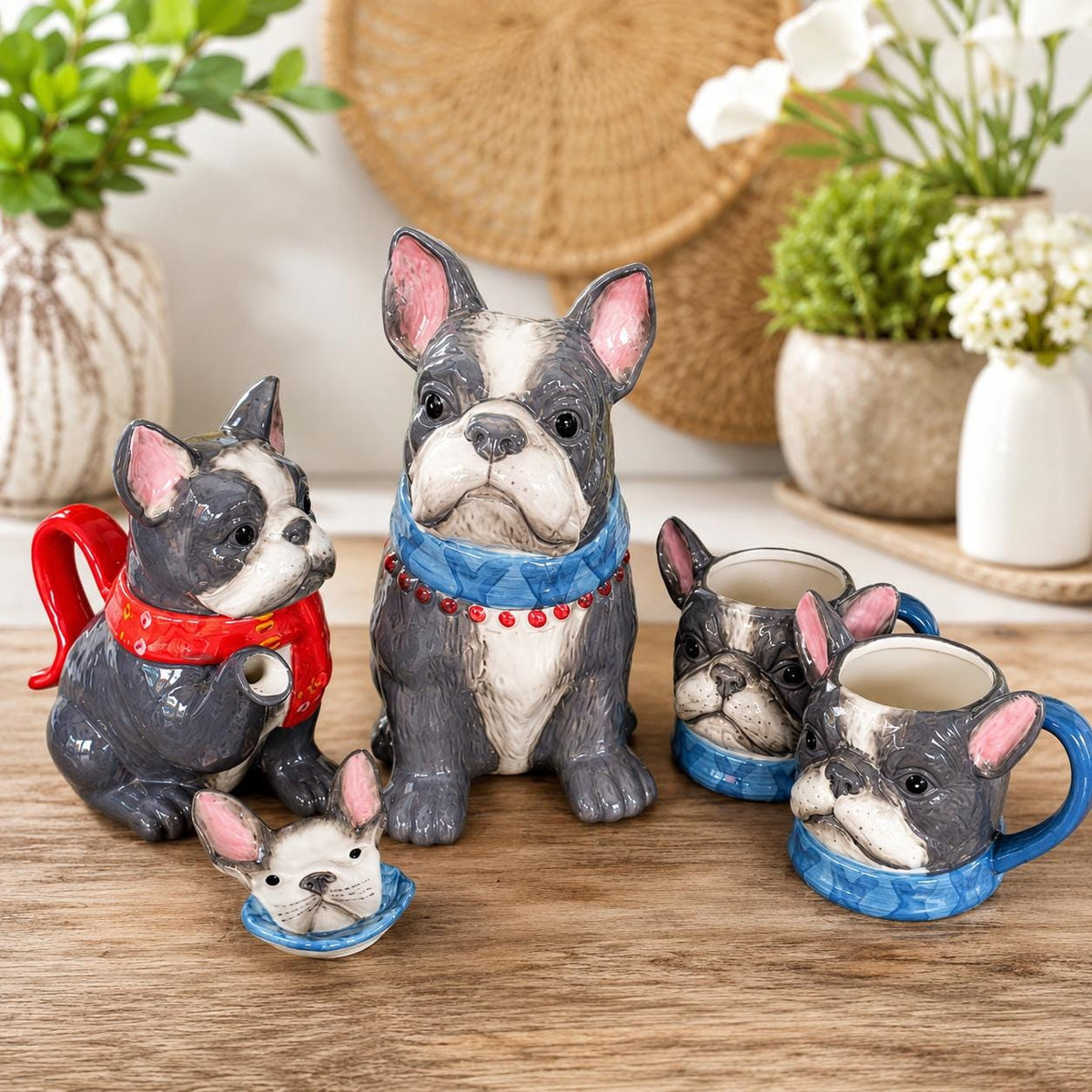 Frenchie Kitchen Decor | Frenchie Biscuit Jar, Frenchie Teapot, Frenchie Mug, Frenchie Spoon Rest | Dog Lover Gift | Dog Kitchenware