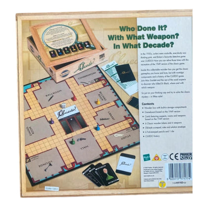 Cluedo Board Game, Vintage  Style, Wooden Box | Preloved Classic Detective Mystery Game | Retro Wooden Game Set for Collectors & Game Nights