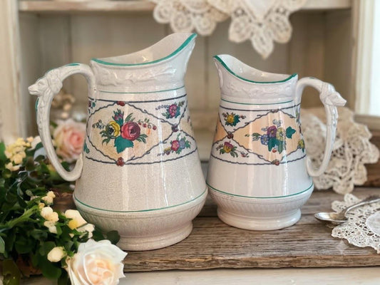 Vintage Ceramic Floral Jugs: Country Kitchen Decor