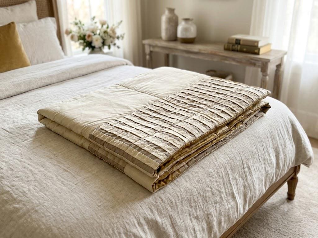 Vintage NEXT Gold Quilted Duvet, 230x160cm Bedspread: Puffy Quilt