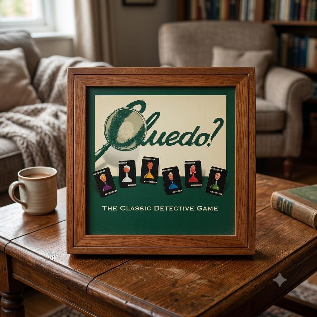 Cluedo Board Game, Vintage  Style, Wooden Box | Preloved Classic Detective Mystery Game | Retro Wooden Game Set for Collectors & Game Nights