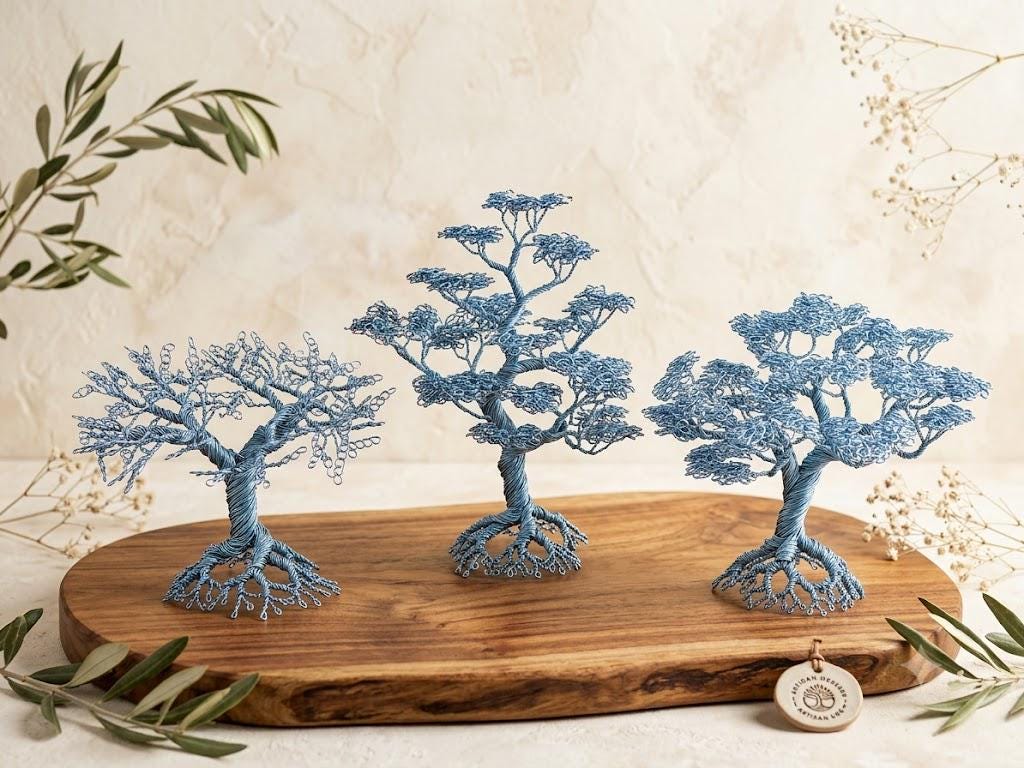 Vintage Twisted Wire Miniature Tree: Handmade Silver Ornament