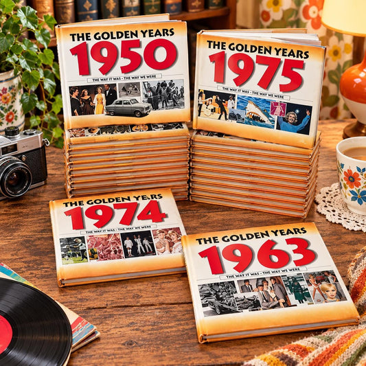 The Golden Years Vintage Books 1950-1975 | Retro History Book | Nostalgic 20th Century Book | Preloved Vintage Gift | Individual or Set