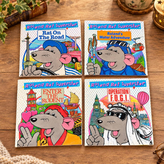Vintage Roland Rat Superstar Books, Retro Children’s Books, 1980s Nostalgia Books, Collectible Roland Rat Books, Gift for Retro Fans