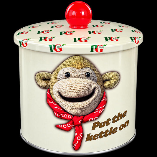 Vintage PG Tips Chimp Biscuit Tin | Collectable Tea Tin | Retro Kitchen Storage Canister | PG Tips Advertising Memorabilia