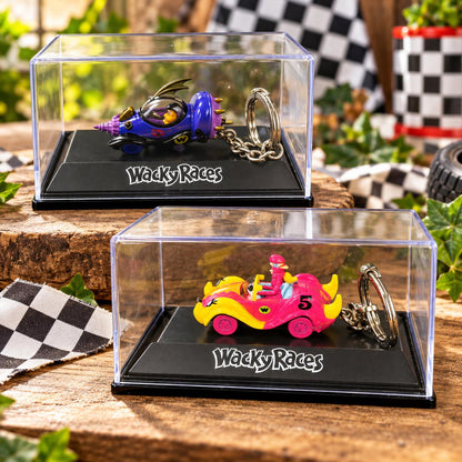 Vintage Wacky Races Keyring in Display Case | Dick Dastardly & Muttley or Penelope Pitstop | Retro Cartoon Collectable Gift
