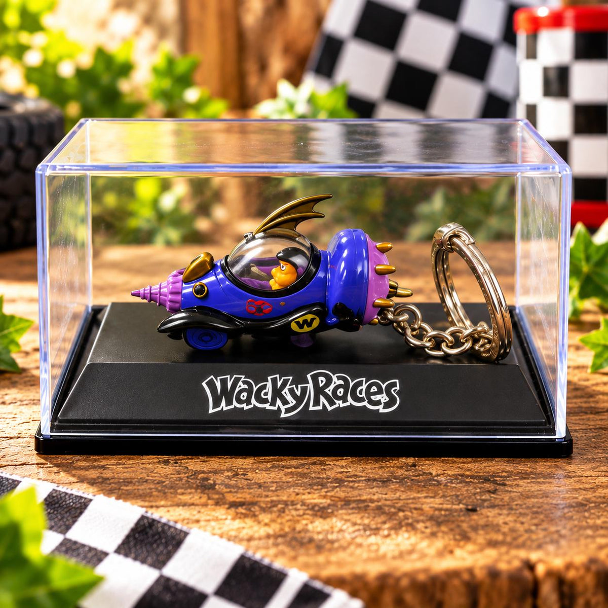 Vintage Wacky Races Keyring in Display Case | Dick Dastardly & Muttley or Penelope Pitstop | Retro Cartoon Collectable Gift